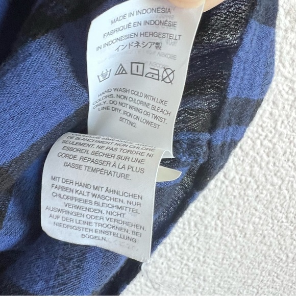 Madewell Highroad Popover Shirt in Chelton Plaid Black Blue - Picture 8 of 10